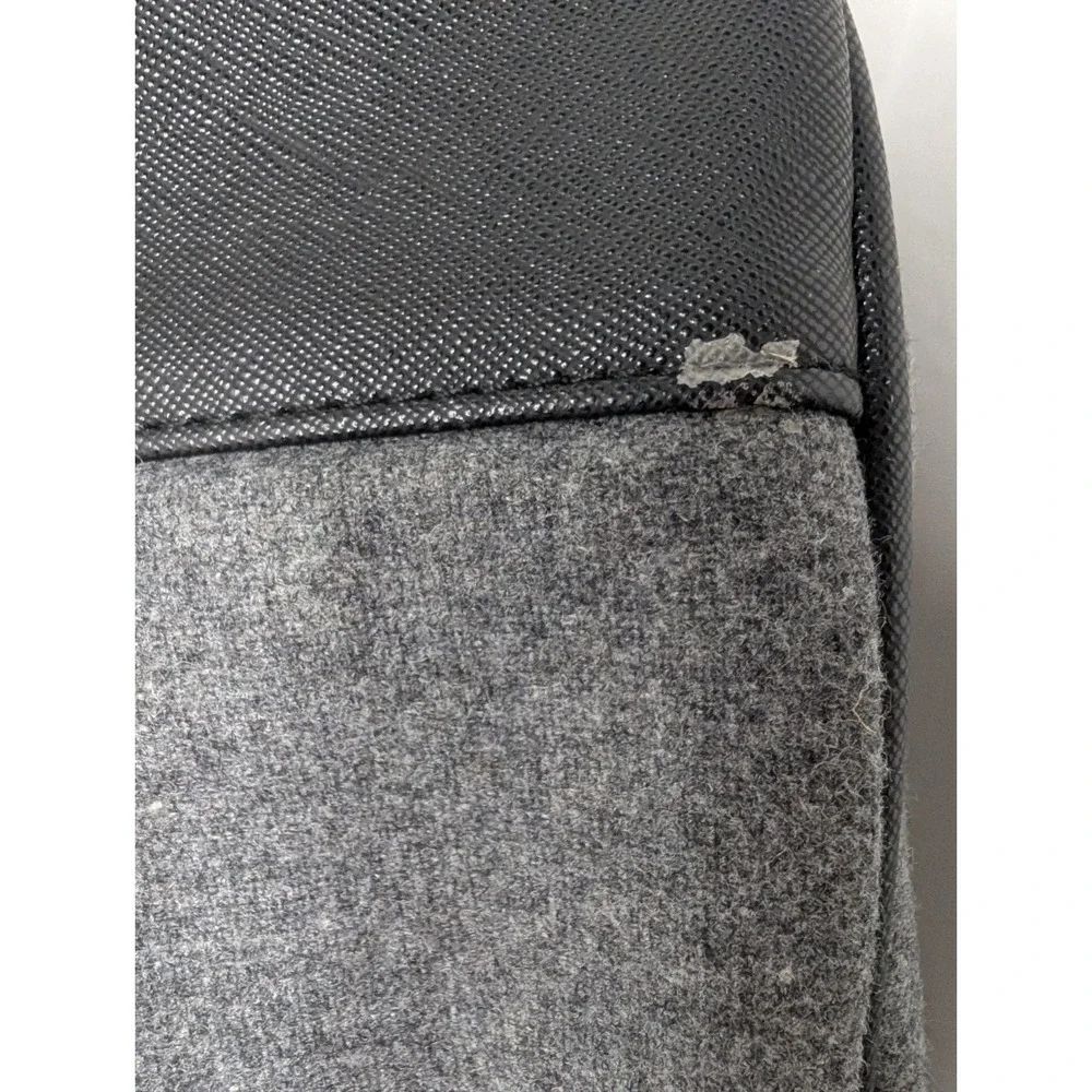 Hugo Boss Laptop Briefcase Bag Gray Felt Black Leather #ManOfToday Work Travel‎